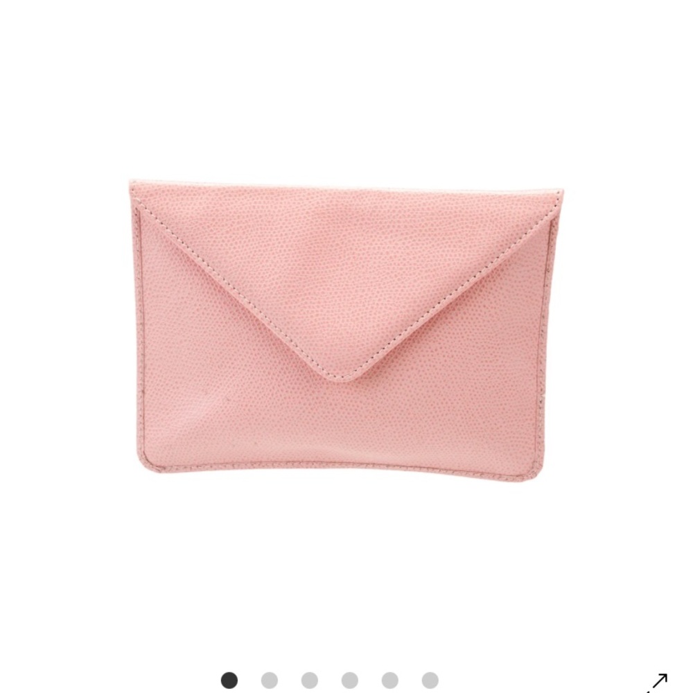 Saks fifth Avenue Pink embossed Leather Card Holder envelope style